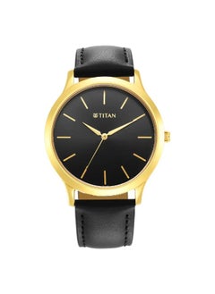 TITAN Men's Analog Round Shape Leather Wrist Watch - 1825YL03 - 47.3 Mm  - Image 2