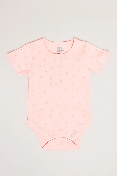 أر أند بي 3 Pack Printed Bodysuits with Short Sleeves