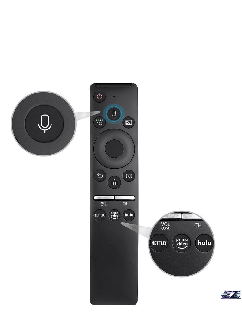 PopZa Replacement Voice Remote Control for Samsung Smart TVs, for Samsung Crystal UHD QLED Curved 4K 8K TVs (2020/2021) – With Battery - Image 2