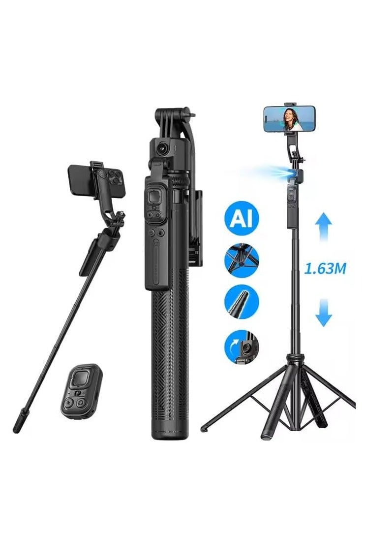 SMARTX C17 AI Face Tracking Gimbal Phone Portable Selfie Stick 360°rotation Bracket Anti-Shake Wireless Bluetooth Live TripodAi Follow-Up Anti-Shake Gimbal Quadruped Fully Automatic Photo Artifact