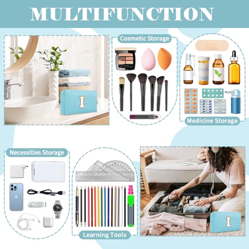 ChaoGreat Small Personalized Initial A-Z Preppy Patch Makeup Bag,PU Chenille Letter Travel Cosmetic Pouch with Zipper,Blue Cute Toiletry Bag,Gift Ideal for Teen Girls Women Teacher Bridesmaid,Letter U - Image 5