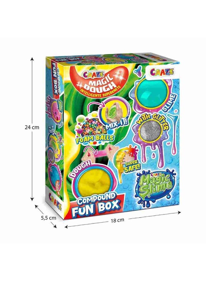 CRAZE Magic Dough & Slime Mix Compound Fun Box (11 Pieces) - Image 2
