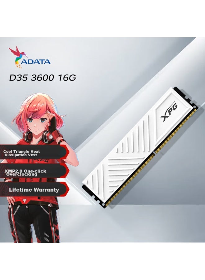 ADATA ذاكرة سطح المكتب Adata 16Gb Ddr4 3600 Xpg-Weilong D35، أبيض غير لامع - Image 1