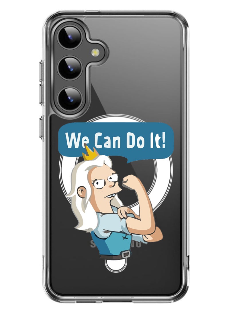 Theodor Magnetic Case for Samsung Galaxy S24 Plus 6.7-inch Compatible with MagSafe Wireless Charging, Shockproof Phone Bumper Cover We can do it-01 - Image 1