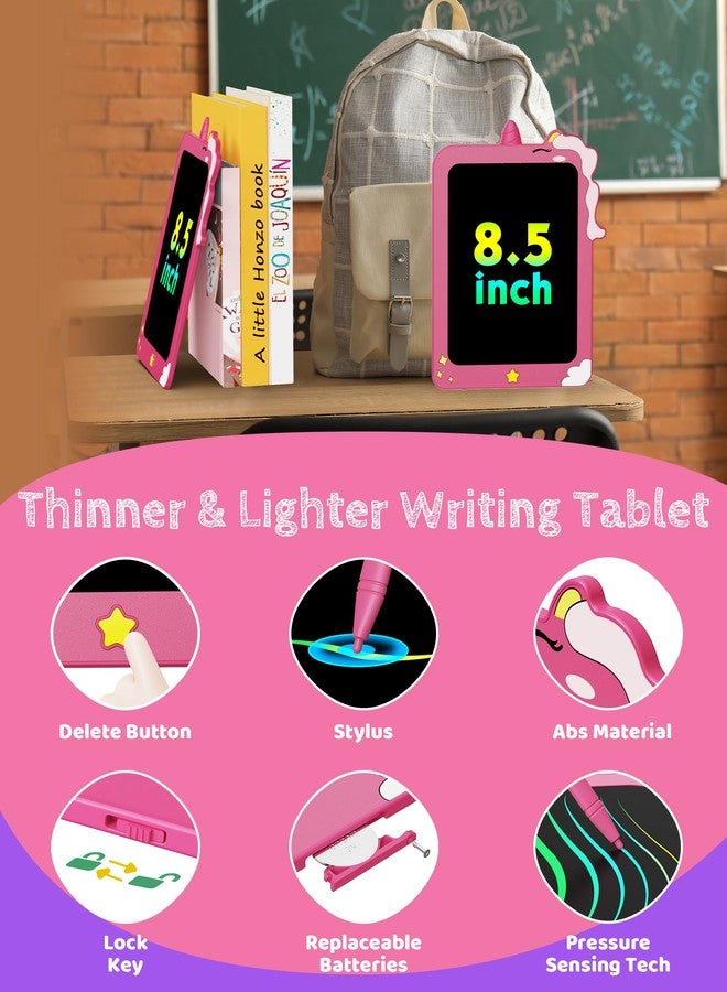 TEKFUN Toddler Boy Toys, 2 Pack LCD Writing Tablet for Kids, Doodle Board Dinosaur Toys, Travel Essentials Toys for 3 4 5 6 Year Old Boys Girls, Easter Birthday Christmas Gifts (8.5inch Green&Pink) - Image 3