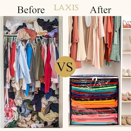 LAXIS HOMFIL Brand - Laxis Non-Woven Jumbo Saree Bags, Blue Color Transparent Saree Covers With Zip, Saree Covers For Storage With Moisture & Dust Proof (Pack of 2) - Image 5