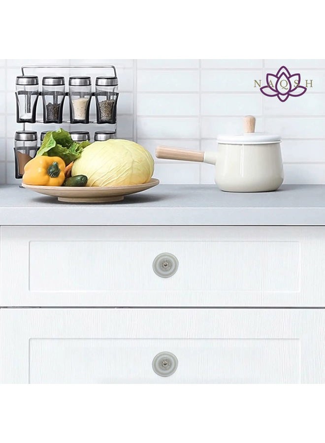 naqsh Premium Quality Assorted Ceramic Knobs- Multi Color Mix Designed Ceramic Cupboard Cabinet Door Knobs Drawer Pulls & Chrome Hardware (12, White Beige) - Image 2