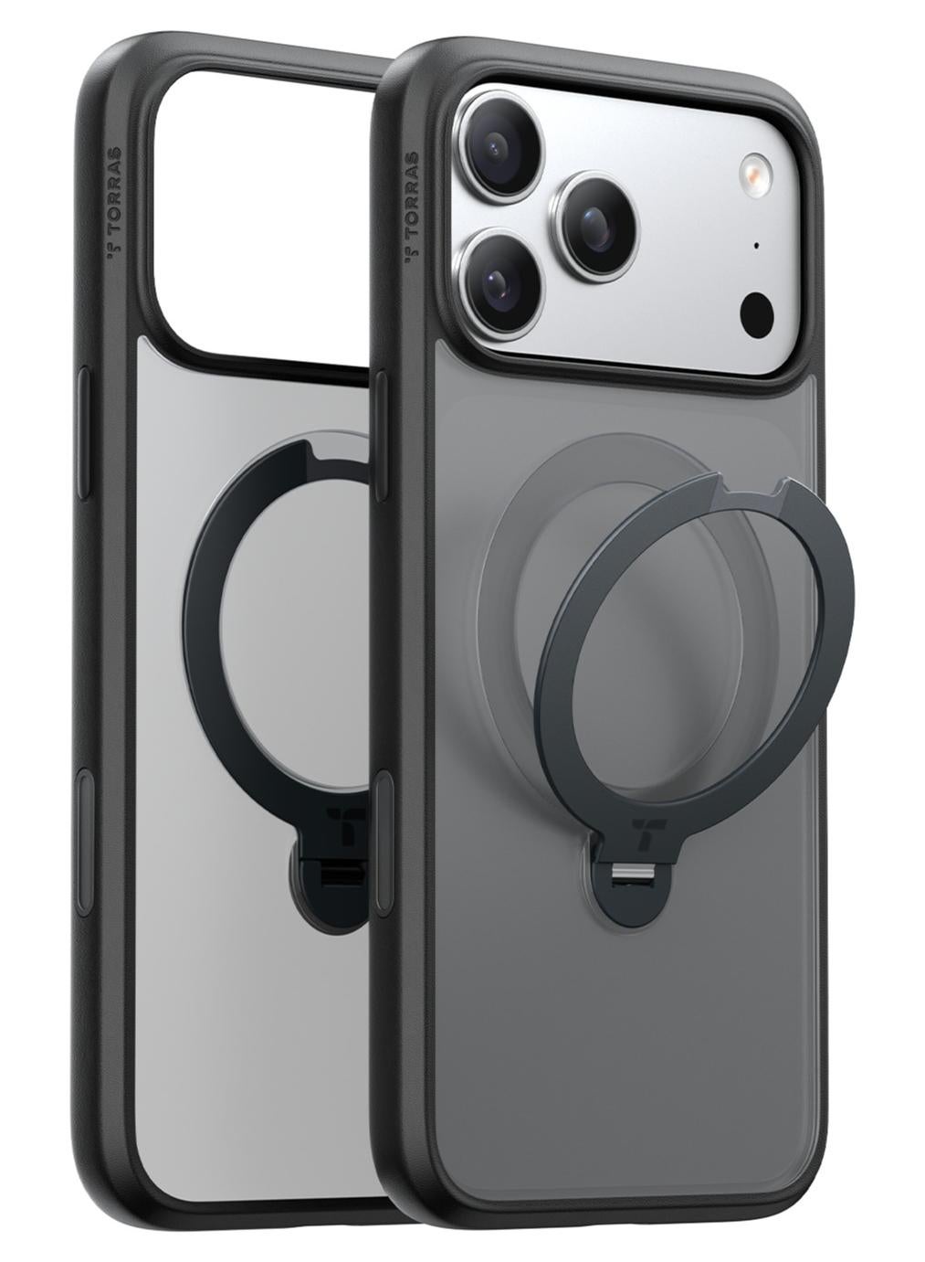 iPhone 17 Pro Max Case Ostand Spin Series, 360° Rotating Magnetic Stand, MagSafe Compatible, Military Grade Protection with Kickstand – black