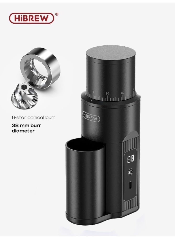 Hibrew Mini Portable Electric Coffee Grinder, Type-C Fast Charging 2600mAh Battery, 420 Stainless Steel 6-Star Conical Burr, 100-Step Stepless Adjustable, Full Aluminum Alloy Body, Quiet Operation G5-mini - Image 1