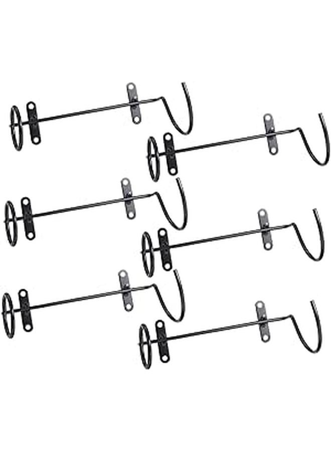 Wall Mounted Iron Wine Rack Set Of 6 Black Finish For Home Decoration Space Saving Design - Image 1