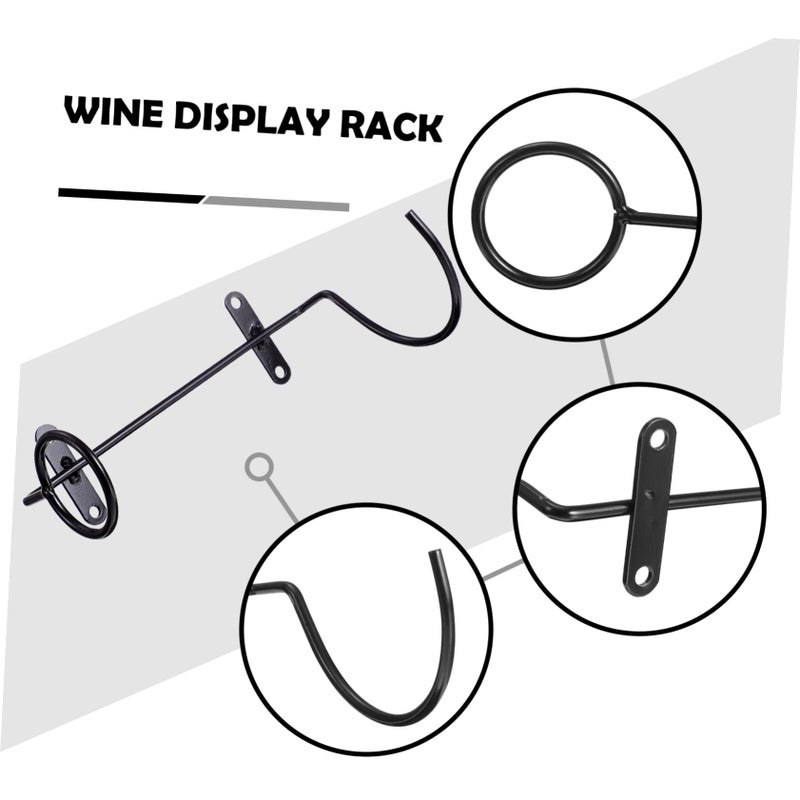Wall Mounted Iron Wine Rack Set Of 6 Black Finish For Home Decoration Space Saving Design - Image 5