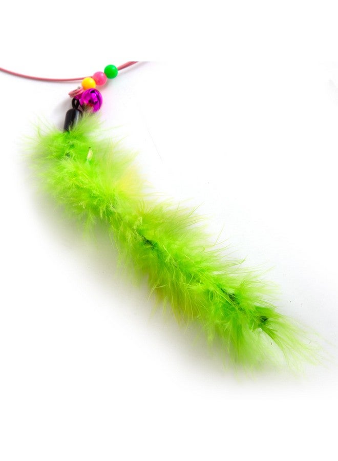 Pets Empire Kitten Cat Soft Rod Toy - Multicolour Teaser Stick With Feather, Bells, And Ball - 60 Cm Length - Pack Of 2 - Image 2