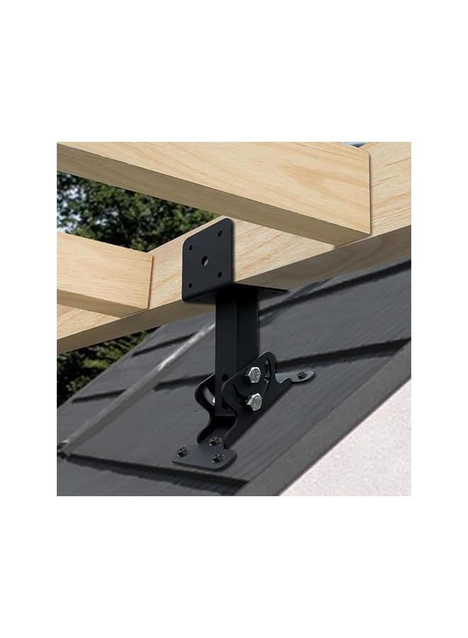 promass Pergola Roof Riser Brackets - Roof Beam Brackets, Heavy Duty Adjustable Pergola Brackets | Metal Saddle Roof Riser with Screws for Pergola Patio Cover Awning Wood Beam - Image 2