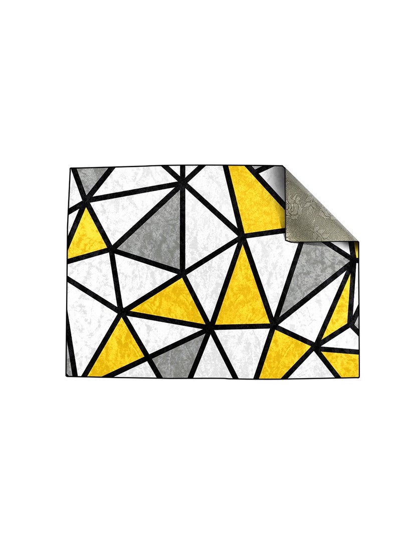 ريزاريز مجموعة صفراء من 8 قطع (6 أغطية مع حشوات، ساعة حائط واحدة، سجادة واحدة 5.25 × 7.22 قدم، غطاء أريكة واحد) - Image 3