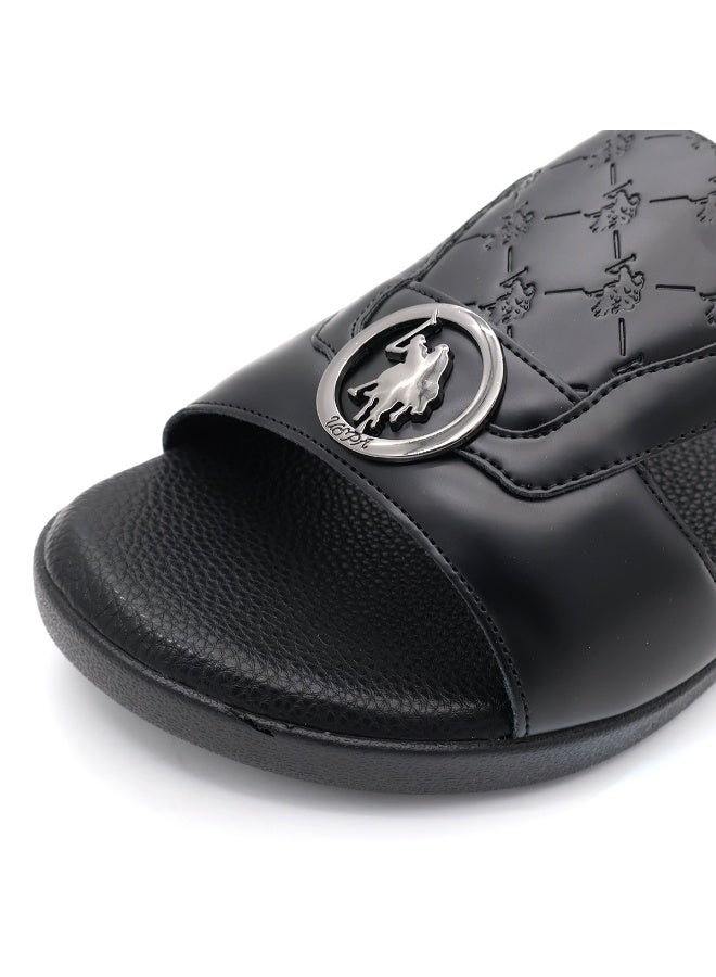 U.S. Polo Assn. صنادل شريحة سوداء للرجال - صنادل عصرية مريحة للمنزل والشاطئ والاستخدام اليومي - Image 4
