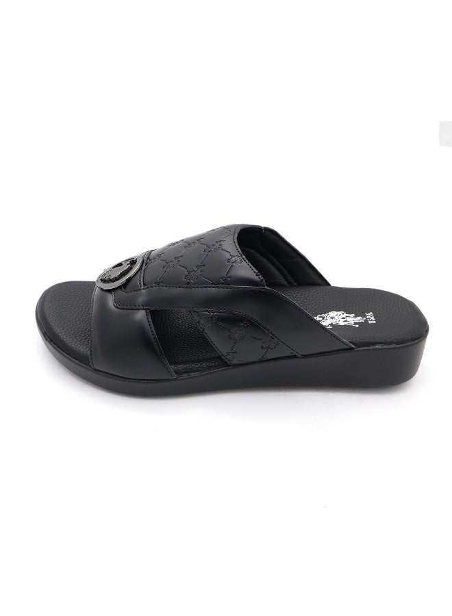 U.S. Polo Assn. صنادل شريحة سوداء للرجال - صنادل عصرية مريحة للمنزل والشاطئ والاستخدام اليومي - Image 3