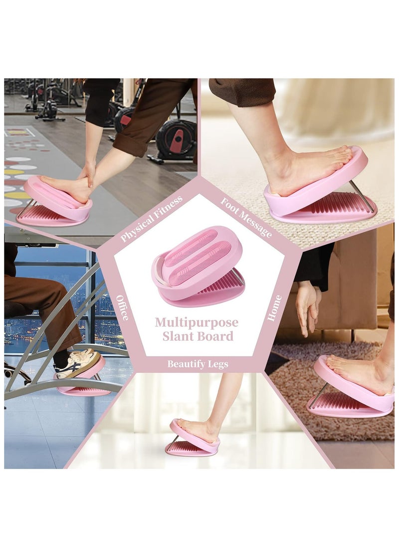 Generic Slant Board, Portable Plastic Calf Stretcher, Adjustable Slant Board for Calf Stretching Squats, Non Slip Incline Board, Stable Calf Stretch, Squat Wedge (Pink)  - Image 2