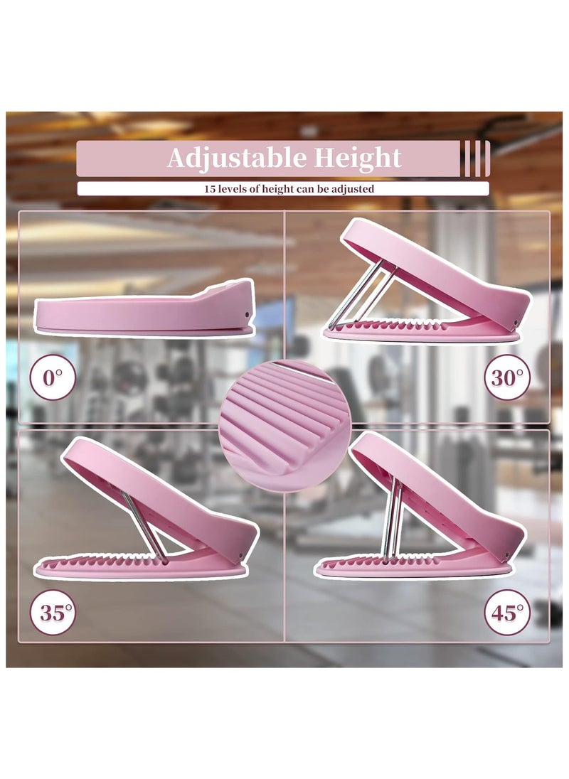 Generic Slant Board, Portable Plastic Calf Stretcher, Adjustable Slant Board for Calf Stretching Squats, Non Slip Incline Board, Stable Calf Stretch, Squat Wedge (Pink)  - Image 4