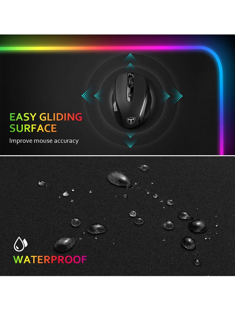 Aukey - Noga RGB Gaming Mouse Pad XXL (800 X 400 X 4 MM) Thick Extended Mouse, Mat Non-Slip ,Water-Resistant Desk Pad with Special-Textured Surface, Anti-Fray Stitched Edges for Keyboard & Mouse , PC - Image 1