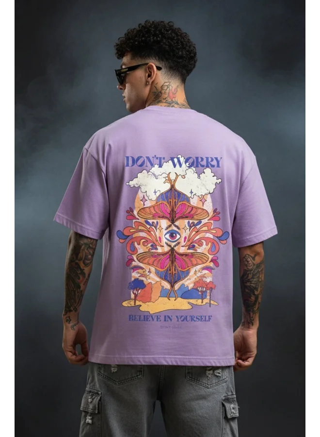 فيردو Veirdo®_Pure Cotton Oversized Loose Baggy Fit Round Neck Half Sleeve Cool Graphic Printed T-Shirt for Men & Boys (Sizes: S to 2XL) (OS_100_BELIVYRSLF_LC_S)