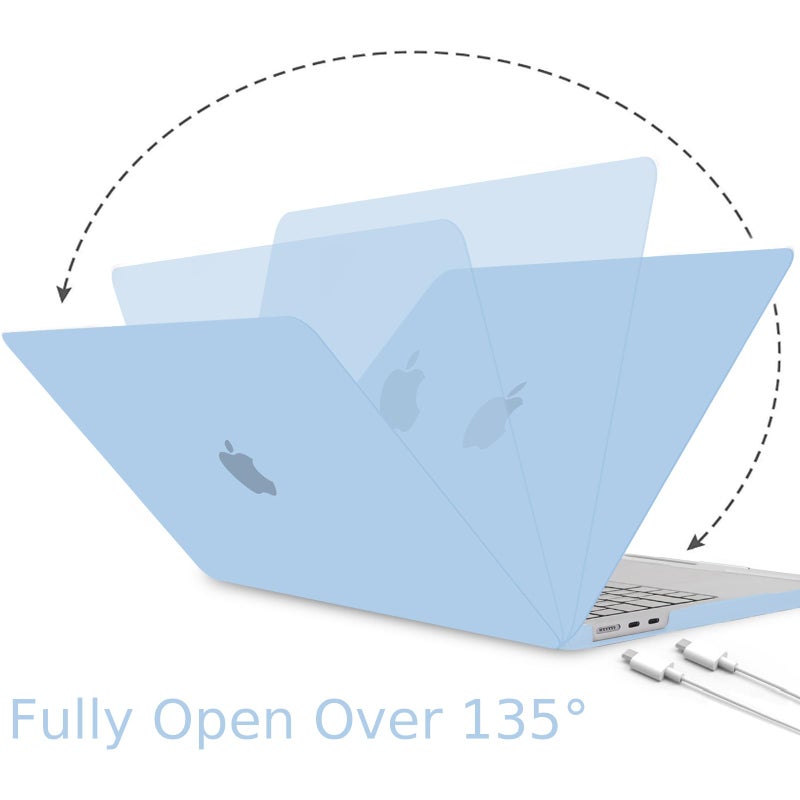B BELK Compatible with MacBook Air 15 inch Case 2026 2025 2024 2023 Release M4 M3 M2 A3241 A3114 A2941 Liquid Retina Display, Matte Plastic Hard Shell Case +Keyboard Cover +Screen Protector, Airy Blue - Image 4