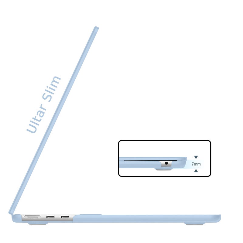 B BELK Compatible with MacBook Air 15 inch Case 2026 2025 2024 2023 Release M4 M3 M2 A3241 A3114 A2941 Liquid Retina Display, Matte Plastic Hard Shell Case +Keyboard Cover +Screen Protector, Airy Blue - Image 3