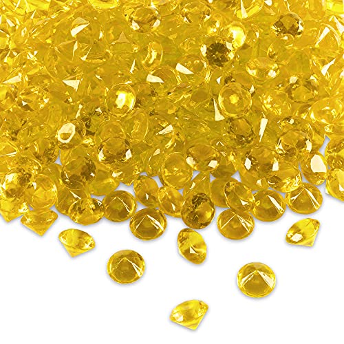 Super Z Outlet Acrylic Color Faux Round Diamond Crystals Treasure Gems for Table Scatters Vase Fillers Event Wedding Birthday Decoration Favor Arts  Crafts 1 Pound 240 Pieces Yellow