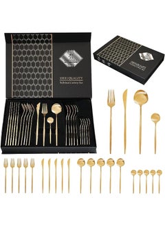 Swift Gold Silverware Set Gold Flatware Set for 6, Gold Spoons and Forks Set, Stainless Steel Gold Cutlery Set for Home Kitchen Restaurant Wedding, Mirror Polished Utensils Set, Dishwasher Safe  - Image 1
