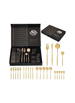 Swift Gold Silverware Set Gold Flatware Set for 6, Gold Spoons and Forks Set, Stainless Steel Gold Cutlery Set for Home Kitchen Restaurant Wedding, Mirror Polished Utensils Set, Dishwasher Safe  - Image 2