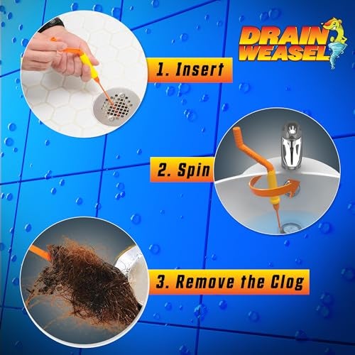 FlexiSnake Pro Drain Weasel Sink Snake Hair Clog Remover Tool, Sink, Pipe, Bathroom, Bathtub Drain Cleaner, 18-inch Long, Flexible, Made in The USA, 10 Pack Reusable Wands and Removable Handle - Image 4