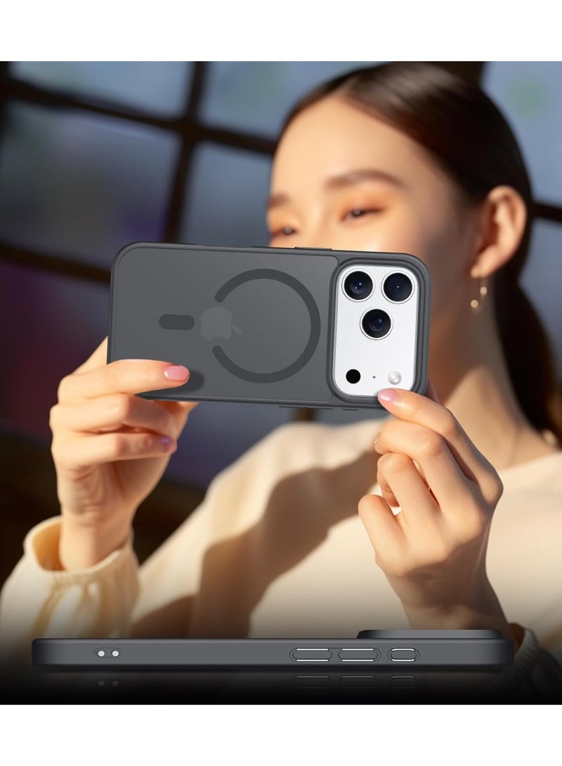 Bukela حافظة آيفون 17 برو ماكس ماغسيف مغناطيس قوي زر الكاميرا 17 برو ماكس حافظة حماية عسكرية مقاومة للخدش غطاء آيفون 17 برو ماكس غير لامع مضاد للانزلاق متوافق مع ملحق ماغسيف باللون الأسود - Image 2