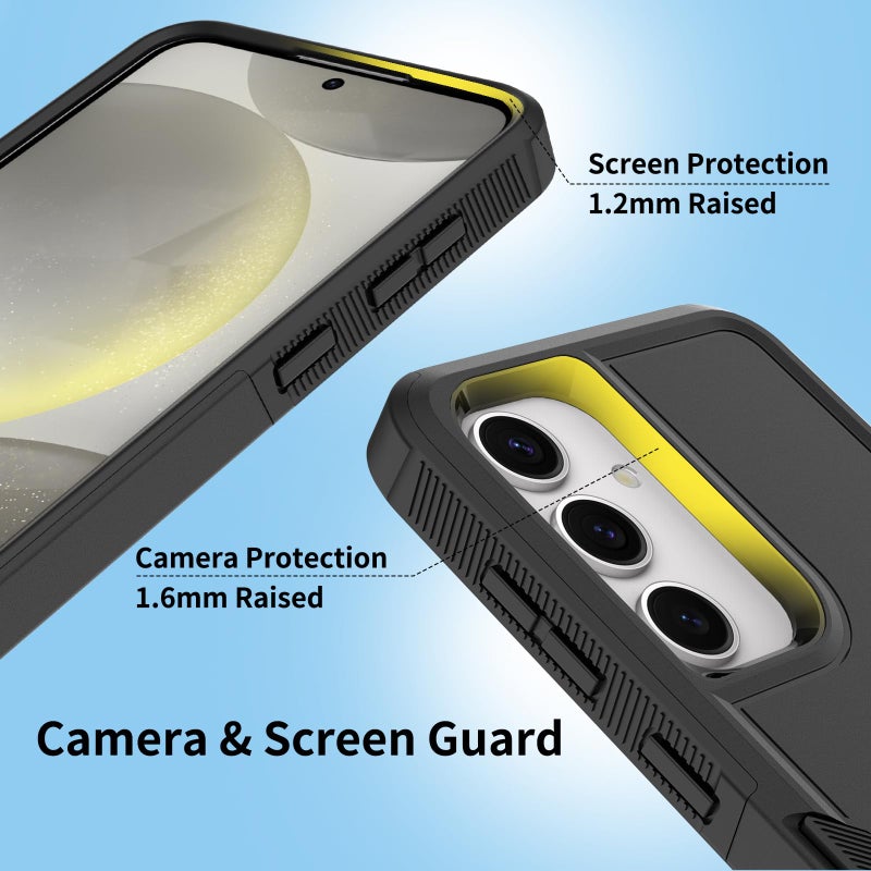 yuanming for Samsung Galaxy S25 Case,S25 Case,[Military Grade Drop Tested] with HD Screen Protector,Dual Layer Protective Heavy Duty Cell Phone Cover Non-Slip Shockproof Rugged Case for Galaxy S25 (Black) - Image 4
