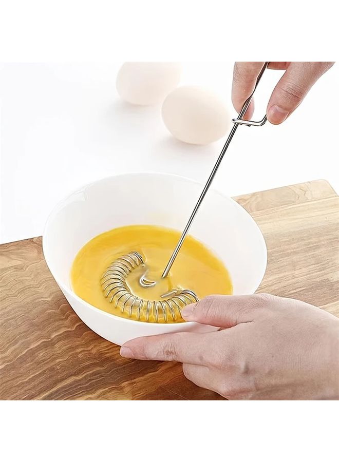 Portable Stainless Steel Manual Egg Beater Hand Mixer Whisk Tool Easy Clean - Image 2