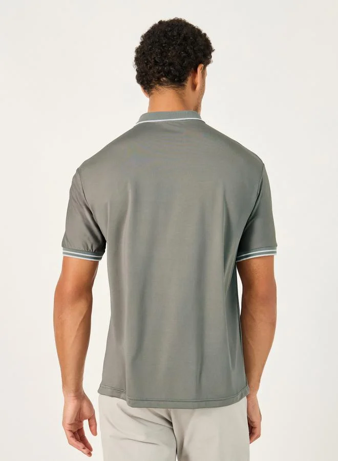 ستايلي Regular Fit Contrast Tipped Detail Collar Polo