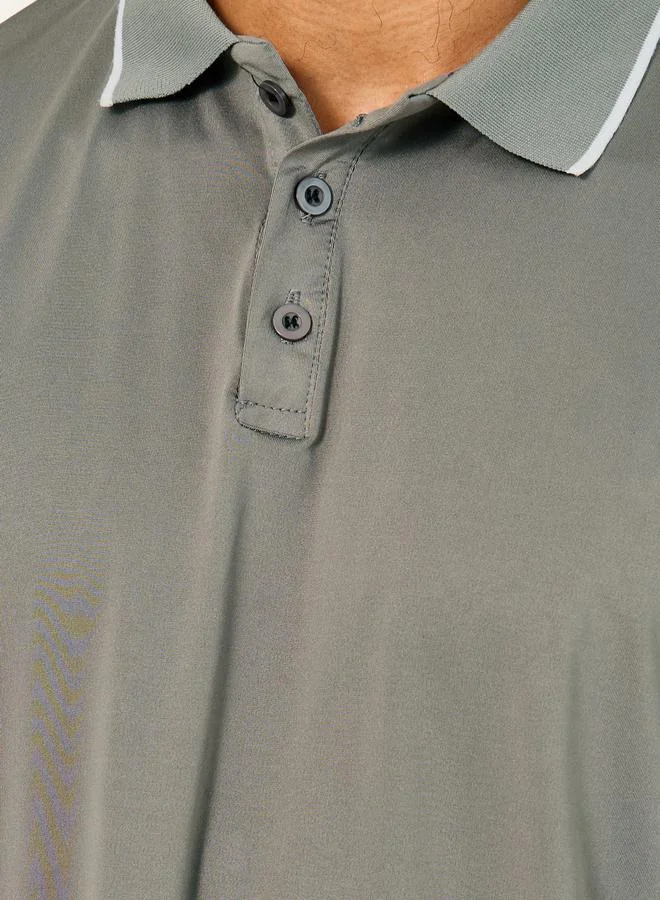 ستايلي Regular Fit Contrast Tipped Detail Collar Polo