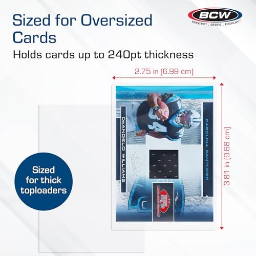 BCW Thick Card Sleeves - 100 Pack | Crystal Clear Polypropylene Protective Sleeves for Collectible Cards | Card Protector Sleeves Holds Trading Cards Up to 240pt | Fits Thick-Card Topload Holders - Image 3