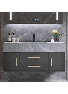 39in Modern Bathroom Vanity with Sink, Black Floating Bathroom Cabinet with Faux Marble Table, Single Washbasin with 2 Storage and Drawer for Bathroom - pzsku/Z55D662D5028DCDAE46CEZ/45/1741310106/f3d34e45-276e-4f8f-9875-932d01d7a9aa