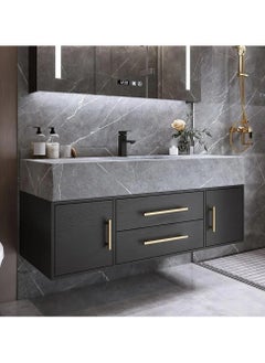 39in Modern Bathroom Vanity with Sink, Black Floating Bathroom Cabinet with Faux Marble Table, Single Washbasin with 2 Storage and Drawer for Bathroom - pzsku/Z55D662D5028DCDAE46CEZ/45/1741310140/1a5f1346-9777-4dfd-95b0-96ca1d75e4ee