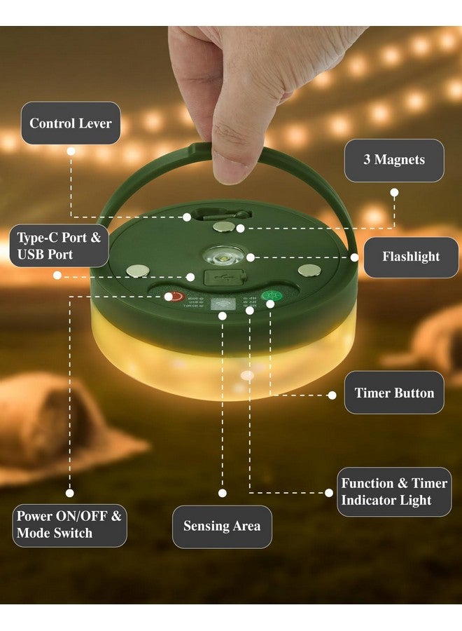 Anpro 2 In 1 Camping String Lights, 32.8 Ft String With Warm White 132 Leds, Usb Rechargeable With Remote Control, Adjustable Brightness, 6 Light Modes, Portable Camping Light For Outdoor, Decoration - Image 5