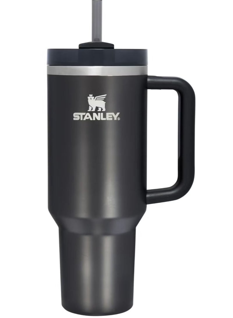 Stanley Quencher H2.0 FlowState Vacuum Insulated Tumbler – 40oz Black Stainless Steel Travel Mug with Leakproof Lid & Straw, Double-Walled Design, Keeps Drinks Hot for 7 Hours & Cold for 24 Hours, Durable & Portable - Image 1