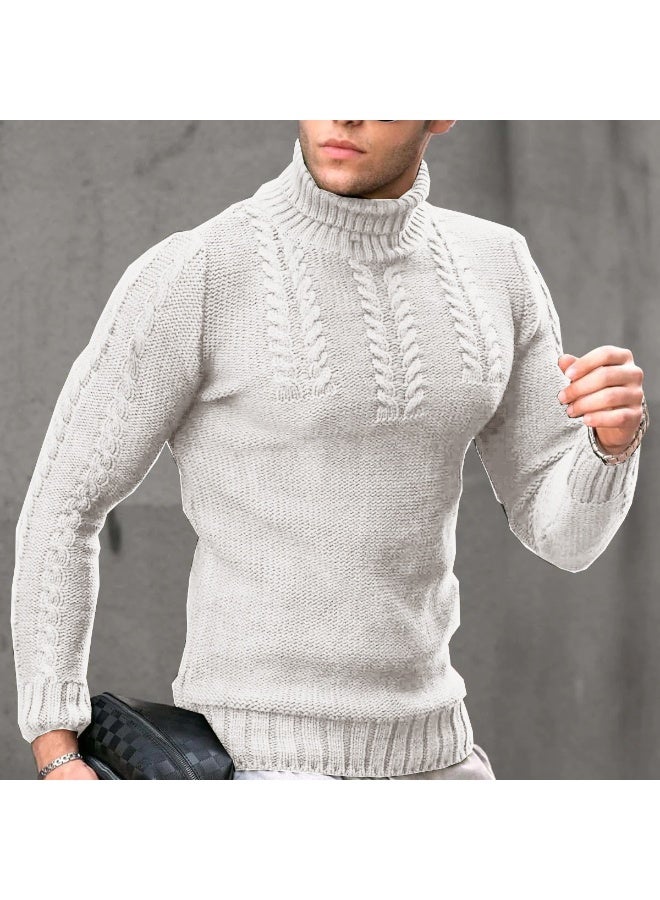 NIBEMINENT Autumn Winter  Men's Warm Wool Sweaters  Vintage Korean Fashion Men Turtleneck Sweaters Casual Pullovers Oversize - Image 1