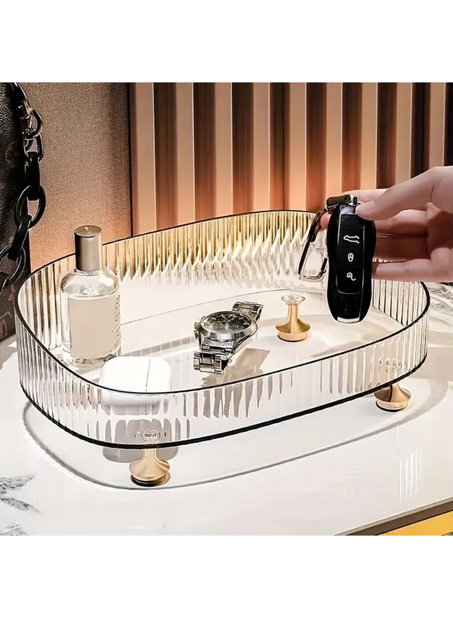 Transparent Plastic Countertop Organizer For Cosmetics Kitchen Fruits Bathroom Toiletries - Image 2