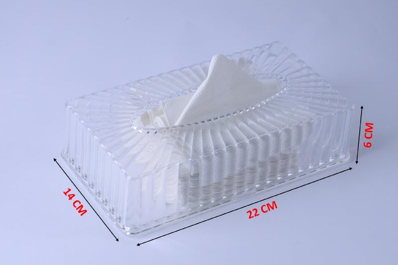 Aakarit Acrylic Tissue Holder Tissue Box Transparent Paper Roll Holder Clear Square Napkin Holder for Home, Office, Restaurants, Hotels, Bathroom | Transparent | GK-4 - Image 2