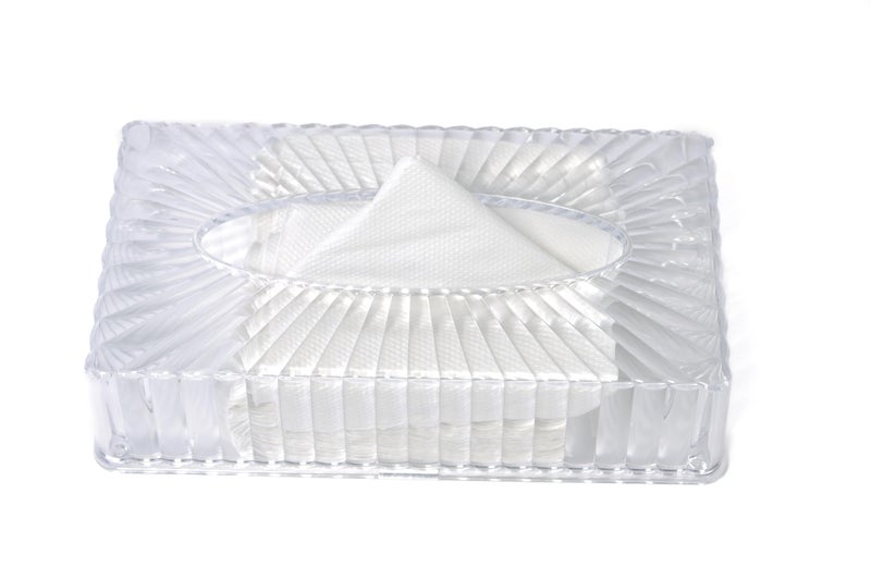 Aakarit Acrylic Tissue Holder Tissue Box Transparent Paper Roll Holder Clear Square Napkin Holder for Home, Office, Restaurants, Hotels, Bathroom | Transparent | GK-4 - Image 1