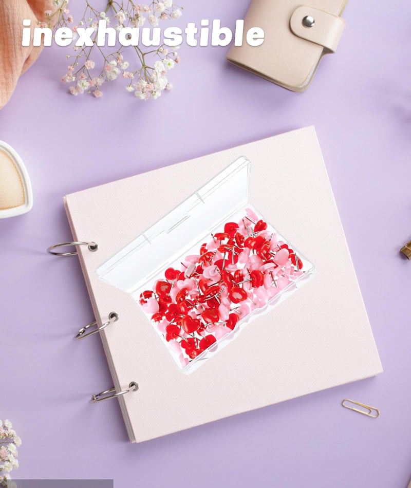INIMAGINE 100 Pcs Pins & Tacks, Office Stationery, 0.47 * 0.43inch pin Board Creative Love pin Cork Board Photo Wall map Shaped Nail for Office - Image 5