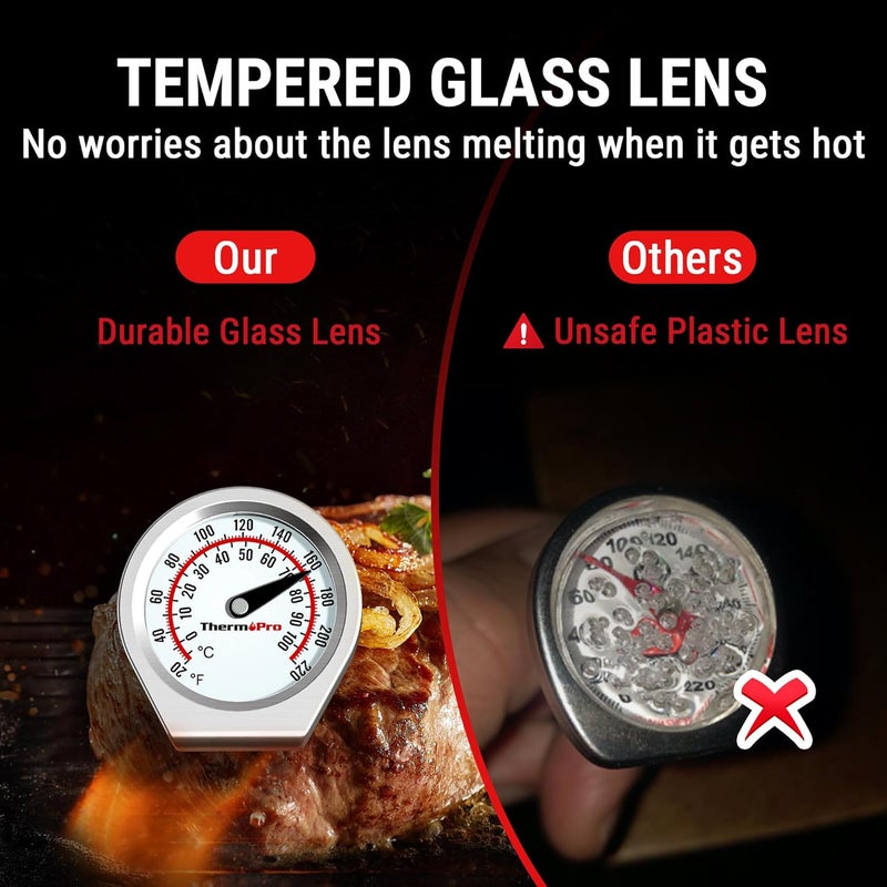ThermoPro Dial Instant Read Meat Thermometer for Cooking, Grill Food Thermometer with Glass Lens, Portable Kitchen Thermometer with 5'' Stainless Steel Probe for Liquid, Steak, Turkey Temp Checking - Image 3