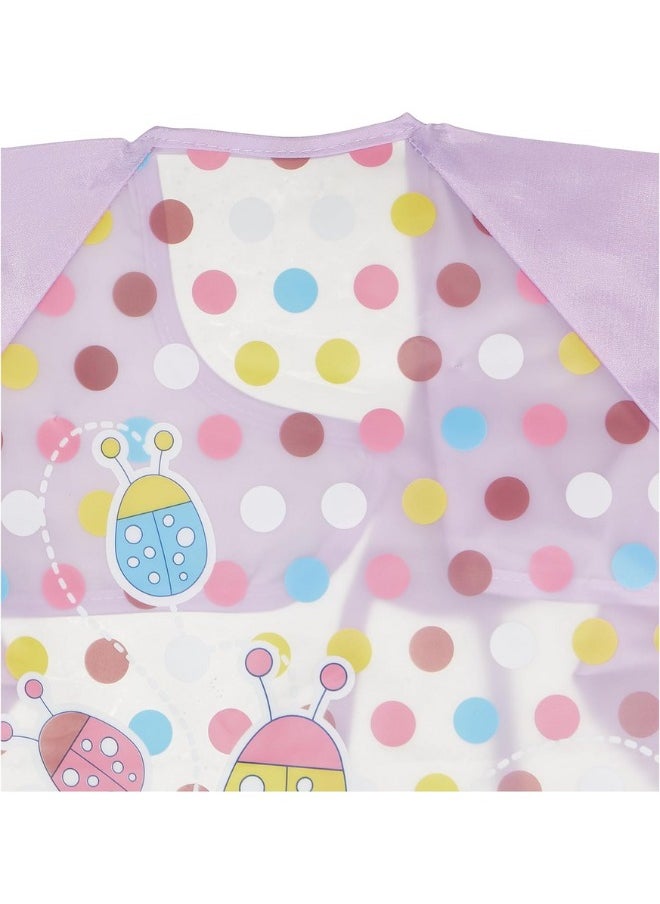 Generic Baby's Long-Sleeve Waterproof Bib for Both Eating and Drawing (Purple), One Size - 1Pc  - Image 3