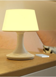 DUNISO Bedside Table Lamp LED Desk Lamp with Charging Port and Remote Control Modern Small Lamp with Lampshade for Bedroom Living Room Nightstand Office Reading  - Image 2