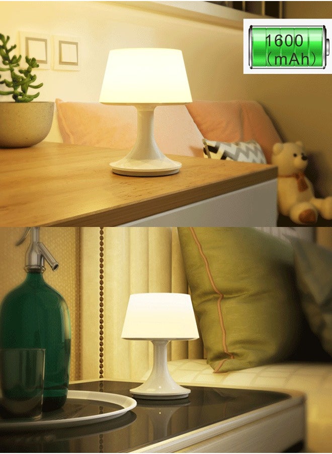 DUNISO - Bedside Table Lamp LED Desk Lamp with Charging Port and Remote Control Modern Small Lamp with Lampshade for Bedroom Living Room Nightstand Office Reading - Image 1