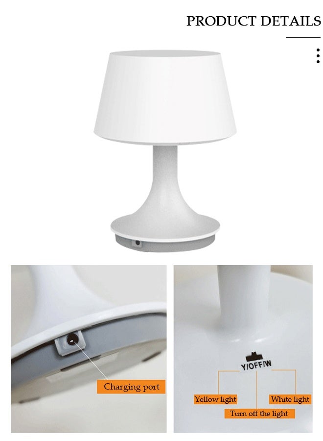 DUNISO مصباح طاولة بجانب السرير، مصباح مكتبي LED مع منفذ شحن وجهاز تحكم عن بعد، مصباح صغير حديث مع عاكس الضوء لغرفة النوم وغرفة المعيشة ومنضدة المكتب والقراءة - Image 3